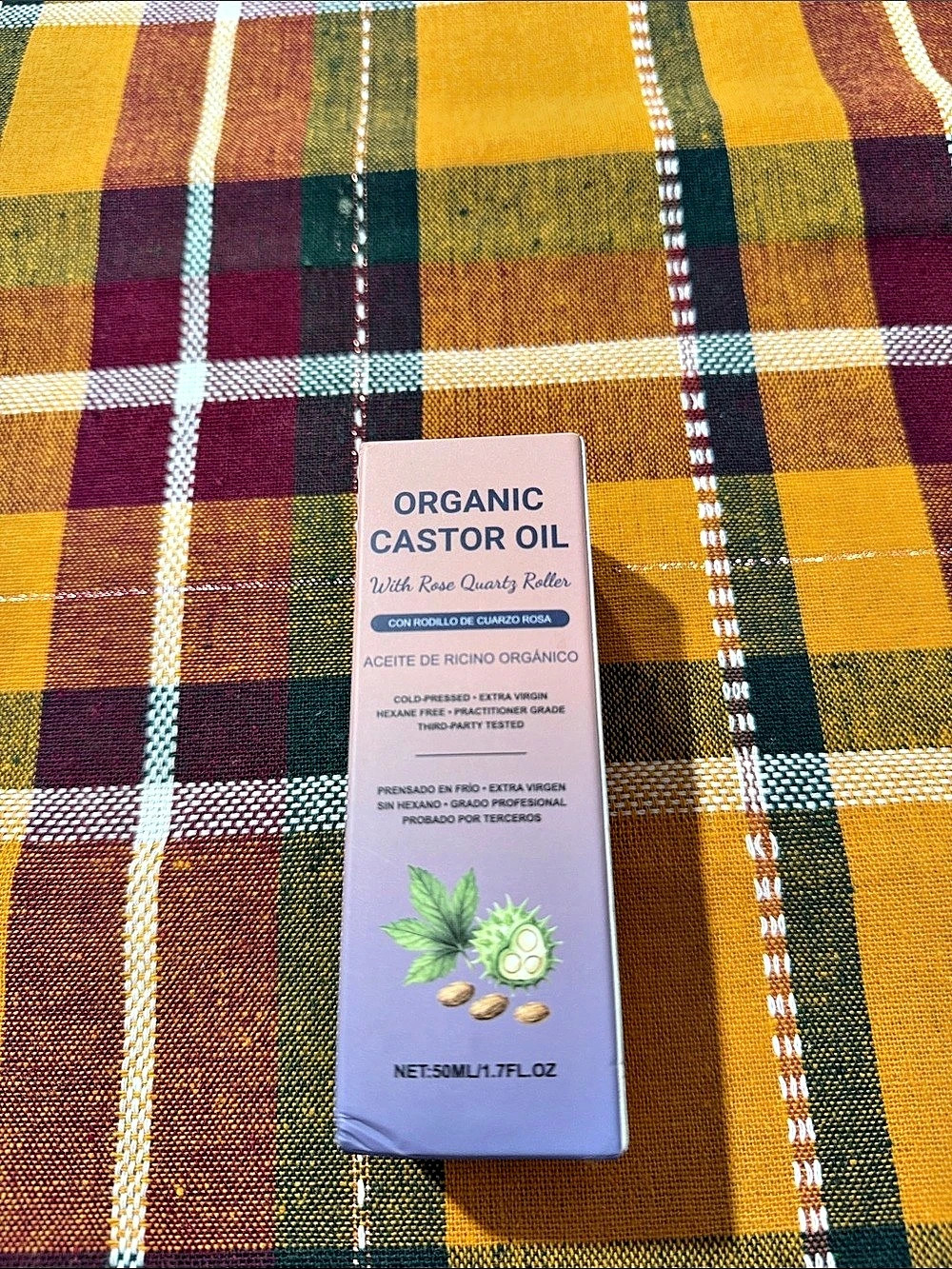 Castor Oil Care Roller Ball with Rose Quartz Roller
